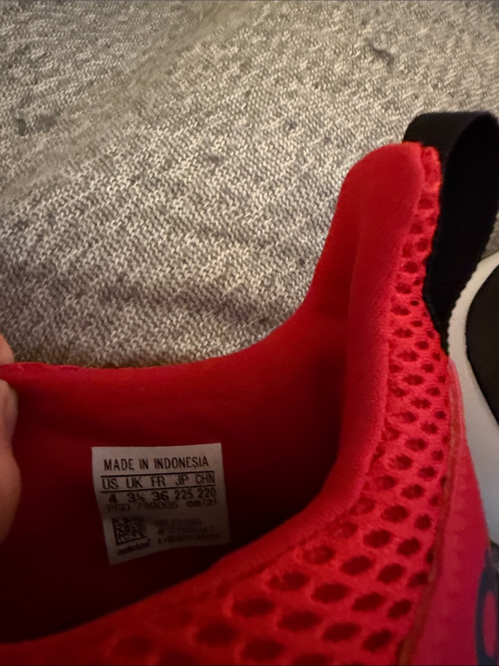 adidas Red Knit Slip-On Sneakers with Black Laces and White Soles - Picture 2 of 4